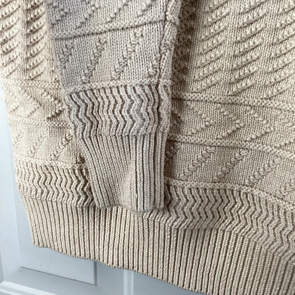 J. Crew Beige / Tan Knit Sweater Crew Neck Sweater 100%Cotton